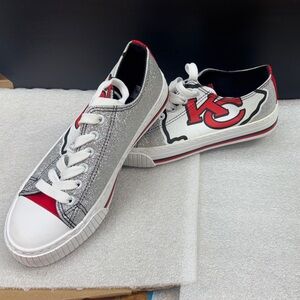 Foco KC Kansas City glitter red,  silver, and white sneakers New Size 7. No box